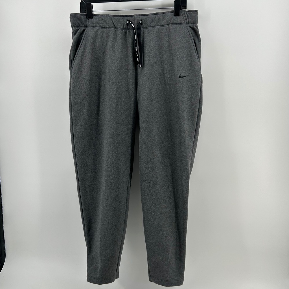Nike Therma-Fit Dri-Fit Mens Large Tapered Sweatpants Gray Zip Ankle BV5171-011